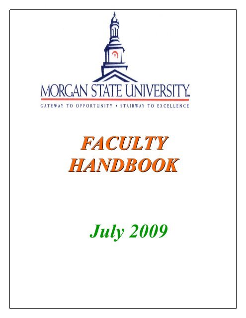FACULTY HANDBOOK July 2009 - Morgan State University