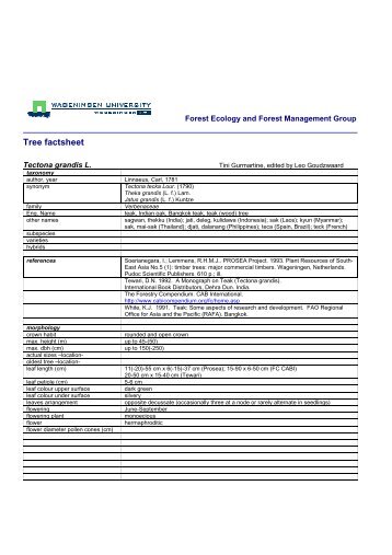 Tectona grandis (90,44 kb) - Wageningen UR