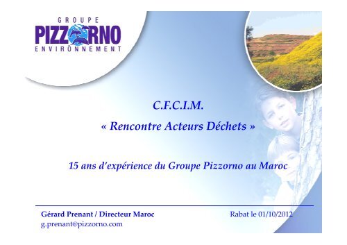 Présentation du Groupe Pizzorno au Maroc - Ea éco-entreprises