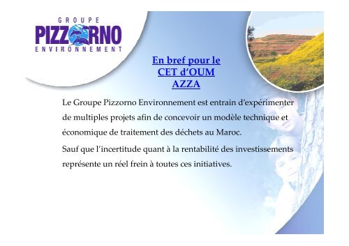 Présentation du Groupe Pizzorno au Maroc - Ea éco-entreprises