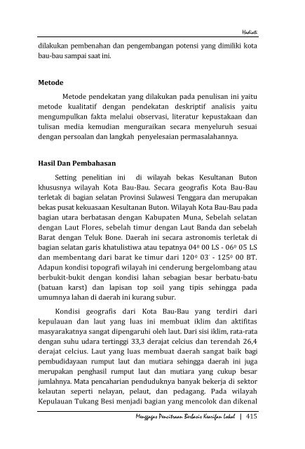 kota baubau sebagai warisan sebuah peradaban yang lestari dalam ...