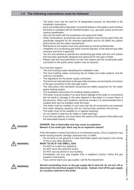 Installation & Servicing Instructions - Rinnai