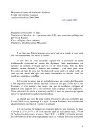 Discours de M. Salah KHENNOUF - Université Jean Monnet