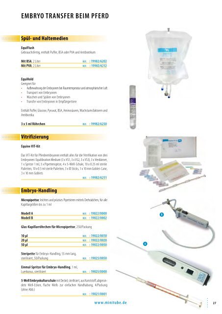 MinitÃ¼b - Katalog Fortpflanzungstechnologie Pferd