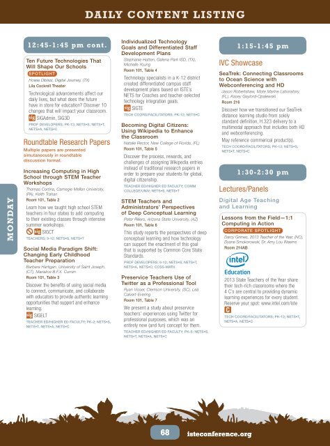 ISTE 2013 Program - ISTEconference.org