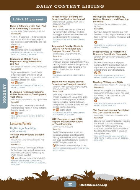 ISTE 2013 Program - ISTEconference.org