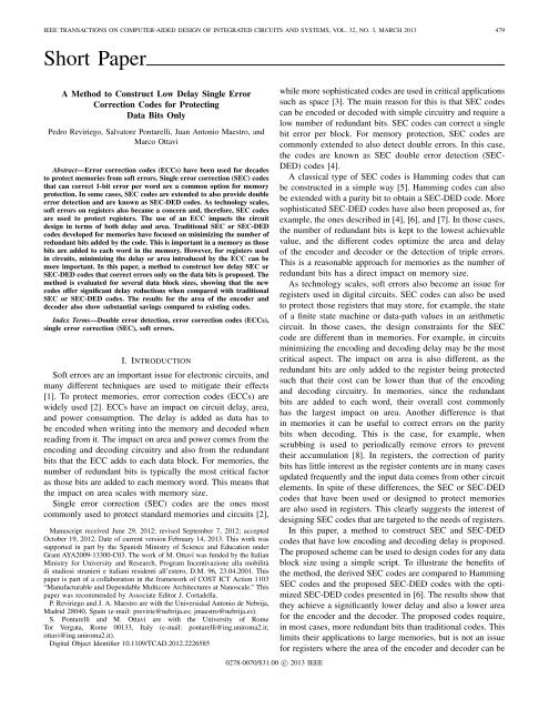 A Method to Construct Low Delay Single Error ... - IEEE Xplore