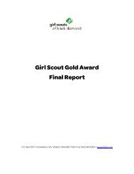 Girl Scout Gold Award Final Report - Girl Scouts of Black Diamond