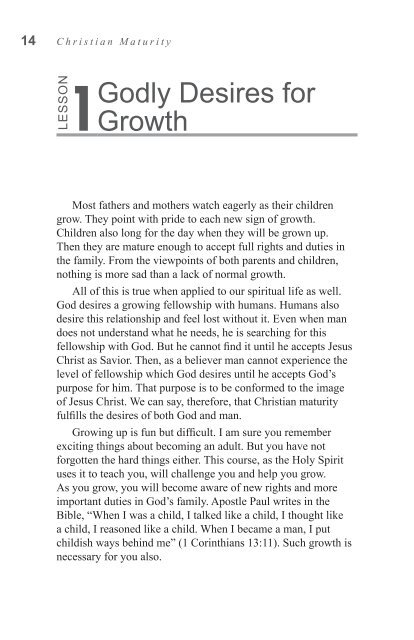 Christian Maturity - GlobalReach.org