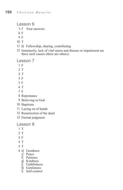 Christian Maturity - GlobalReach.org