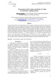 Measurement of the volume and density of weight by hydrostatic ...