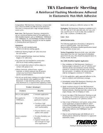TRA Elastomeric Sheeting - Tremco Roofing
