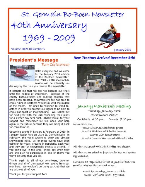 40th Anniversary - St. Germain Bo-Boen Snowmobile Club