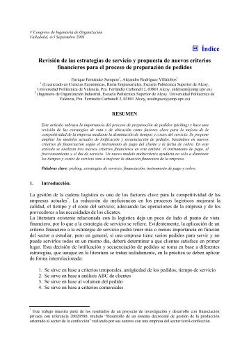 RevisiÃ³n de las estrategias de servicio y propuesta de ... - Adingor.es