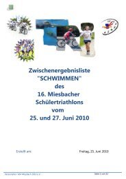 SCHWIMMEN - Miesbacher Schülertriathlon