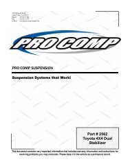 PRO COMP SUSPENSION Part # 2562 Toyota 4X4 ... - Pro Comp USA