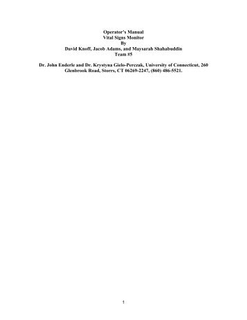 BME 4910 Operators Manual - Biomedical Engineering - University ...