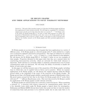 De Bruijn Graphs and their Applications to Fault Tolerant Networks