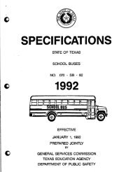 School Bus Specifications - Texas Department of Public Safety
