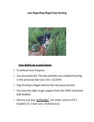 Landowner Guidelines around illegal hunting with dogs