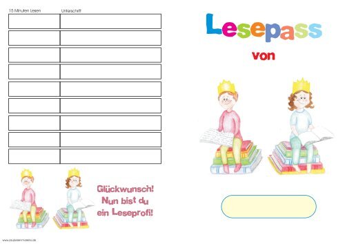 Download Lesepass Variante 1 - Zaubereinmaleins