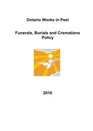 Funeral Burial and Cremations Policy Manual - Region of Peel