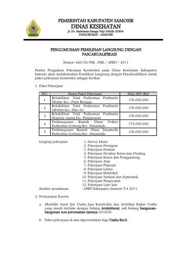 Pemilihan Langsung_dinkes Samosir.pdf - Pemerintah Kabupaten ...