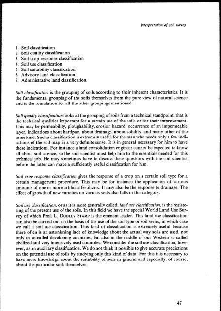 4. THE INTERPRETATION OF SOIL SURVEYS FOR PRACTICAL ...