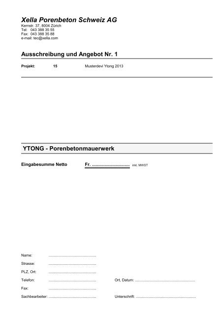 Musterleistungsverzeichnis Mauerwerk 2013 PDF-Format - Ytong
