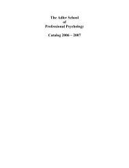 2006-2007 - Adler School of Professional Psychology