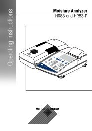 Operating instructions HR83 and HR83-P Moisture ... - Mettler Toledo