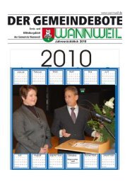 Jahresrückblick 2010 2 - der Gemeinde Wannweil