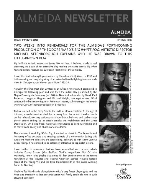ALMEIDA NEWSLETTER - Almeida Theatre
