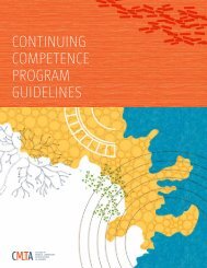 continuing competence program guidelines - CMLTA