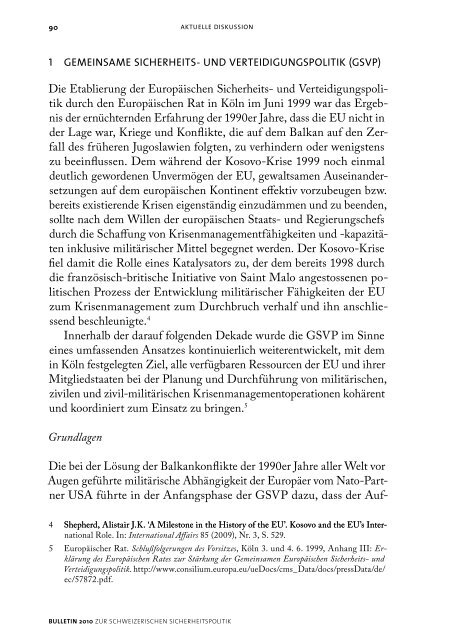 German (PDF) - Center for Security Studies (CSS) - ETH Zürich