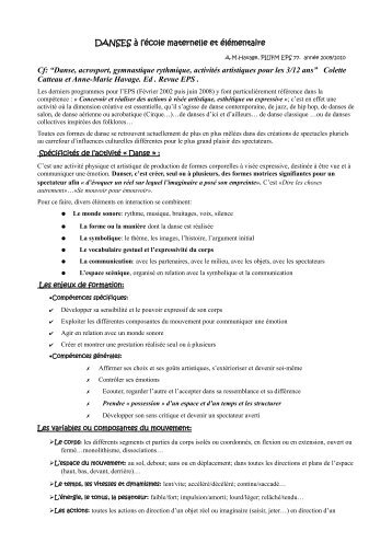 Danse, acrosport, gymnastique rythmique, activitÃ©s artistiques pour les