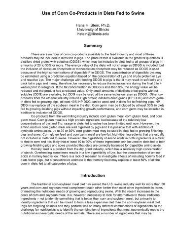 Use of Corn Co-Products in Diets Fed to Swine - Hans H. Stein