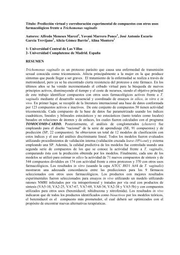 Título: Predicción virtual y corroboración experimental de ...