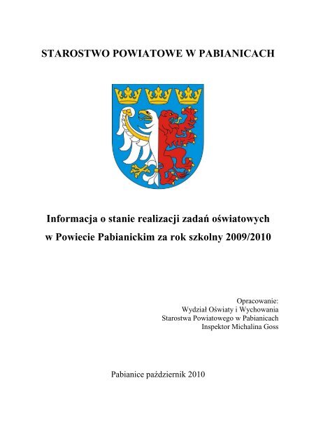 9. Informacja o stanie realizacji zadaÅ oÅwiatowych w Powiecie ...