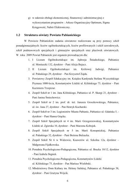 9. Informacja o stanie realizacji zadaÅ oÅwiatowych w Powiecie ...