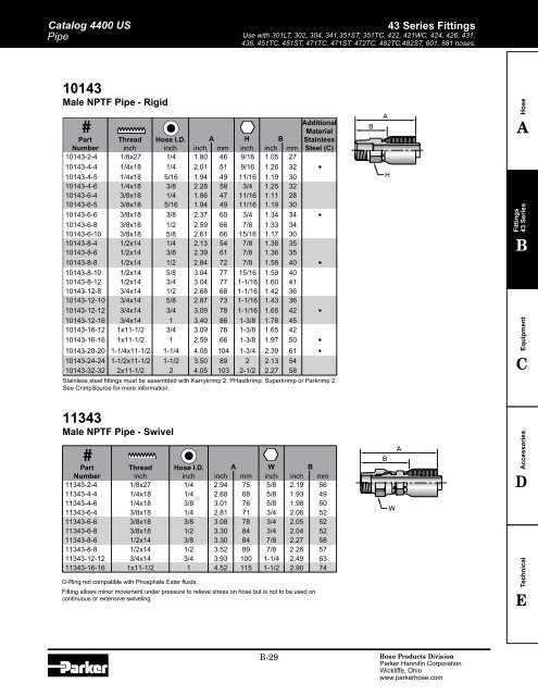 Parker Parkrimp (crimp) series 43 fittings - Wainbee Limited