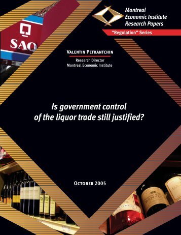 Is government control of the liquor trade still justified? - IEDM