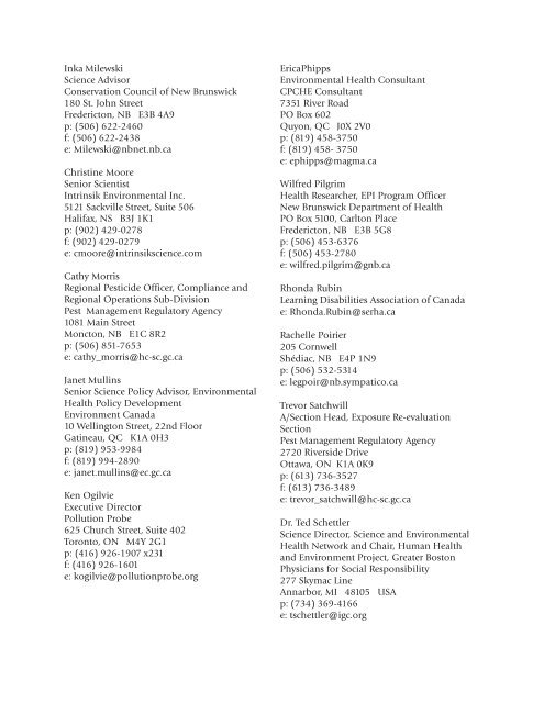 CH Workshop #4 Agenda & Participant List. Final ... - Pollution Probe