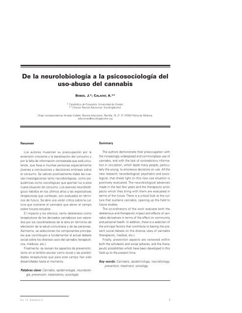 MONOGRAFÍA CANNABIs - Asociación Española de Patología Dual