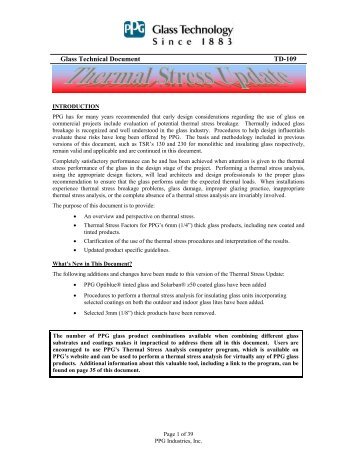 Glass Technical Document TD-109 - PPG Industries