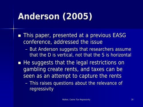 Gambling Tax Regressivity The Case of Casinos - European ...