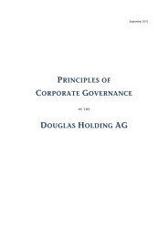 PRINCIPLES OF CORPORATE GOVERNANCE DOUGLAS HOLDING