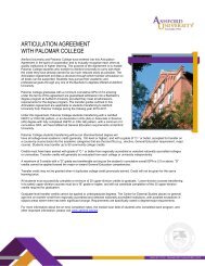 articulation agreement with palomar college - Ashford University