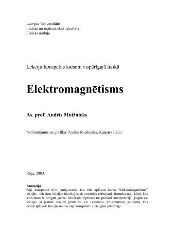 Lekciju konspekts elektromagnÄtismÄ - Fizmati