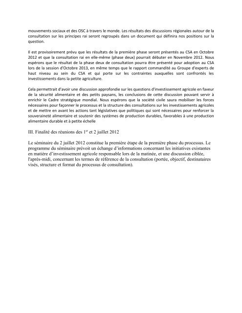 Note de SynthÃ¨se: Invesstissement Agricole (iar)_juillet 2012 - CSM